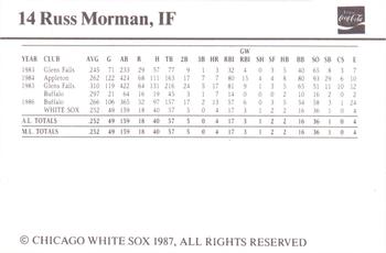 1987 Coca-Cola Chicago White Sox #23 Russ Morman Back