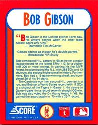 1990 Score - Magic Motion: The MVPs #13 Bob Gibson Back