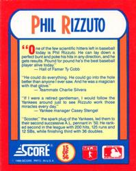 1990 Score - Magic Motion: The MVPs #15 Phil Rizzuto Back