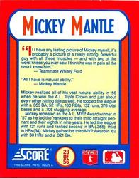 1990 Score - Magic Motion: The MVPs #23 Mickey Mantle Back