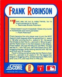 1990 Score - Magic Motion: The MVPs #25 Frank Robinson Back