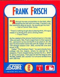 1990 Score - Magic Motion: The MVPs #26 Frank Frisch Back