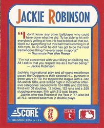 1990 Score - Magic Motion: The MVPs #29 Jackie Robinson Back