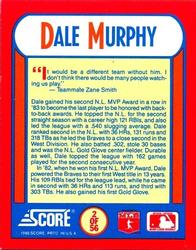 1990 Score - Magic Motion: The MVPs #2 Dale Murphy Back