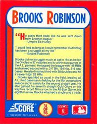 1990 Score - Magic Motion: The MVPs #31 Brooks Robinson Back