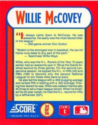 1990 Score - Magic Motion: The MVPs #34 Willie McCovey Back