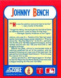 1990 Score - Magic Motion: The MVPs #3 Johnny Bench Back