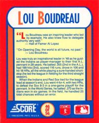 1990 Score - Magic Motion: The MVPs #46 Lou Boudreau Back