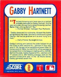 1990 Score - Magic Motion: The MVPs #51 Gabby Hartnett Back