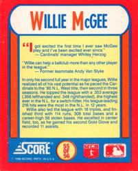 1990 Score - Magic Motion: The MVPs #55 Willie McGee Back
