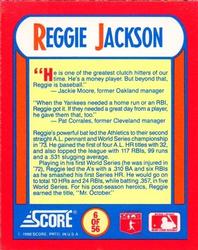 1990 Score - Magic Motion: The MVPs #6 Reggie Jackson Back