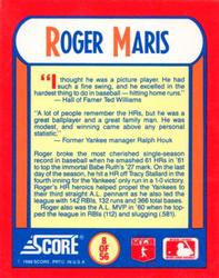 1990 Score - Magic Motion: The MVPs #8 Roger Maris Back