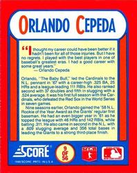1990 Score - Magic Motion: The MVPs #9 Orlando Cepeda Back