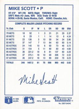 1988 Kenner Starting Lineup Cards #3397104040 Mike Scott Back