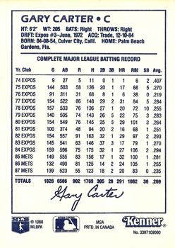 1988 Kenner Starting Lineup Cards #3397109060 Gary Carter Back