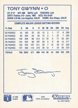 1988 Kenner Starting Lineup Cards #3397103030 Tony Gwynn Back