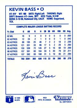 1988 Kenner Starting Lineup Cards #3397104010 Kevin Bass Back