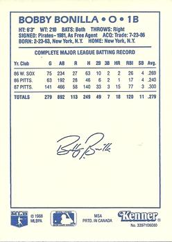 1988 Kenner Starting Lineup Cards #3397106080 Bobby Bonilla Back