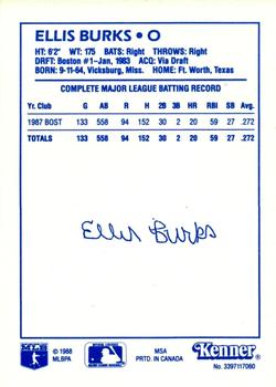1988 Kenner Starting Lineup Cards #3397117060 Ellis Burks Back