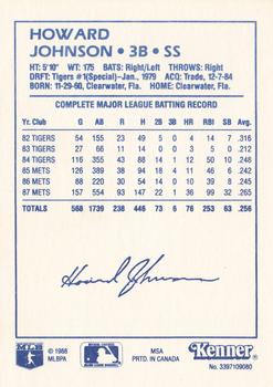 1988 Kenner Starting Lineup Cards #3397109080 Howard Johnson Back