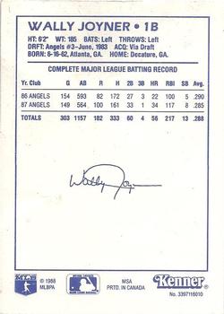 1988 Kenner Starting Lineup Cards #3397116010 Wally Joyner Back