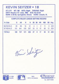 1988 Kenner Starting Lineup Cards #3397114060 Kevin Seitzer Back