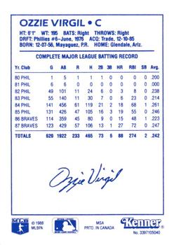 1988 Kenner Starting Lineup Cards #3397105040 Ozzie Virgil Back