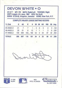 1988 Kenner Starting Lineup Cards #3397116060 Devon White Back