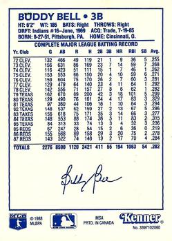 1988 Kenner Starting Lineup Cards #3397102060 Buddy Bell Back