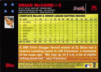 2007 Topps Pepsi #P5 Brian McCann Back
