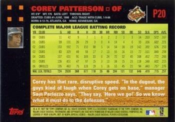 2007 Topps Pepsi #P20 Corey Patterson Back