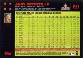 2007 Topps Pepsi #P27 Andy Pettitte Back