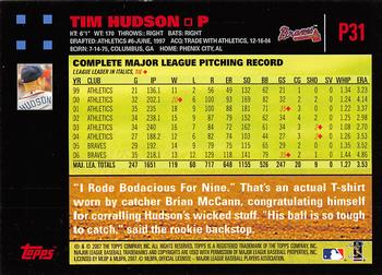 2007 Topps Pepsi #P31 Tim Hudson Back