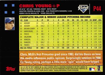 2007 Topps Pepsi #P44 Chris Young Back