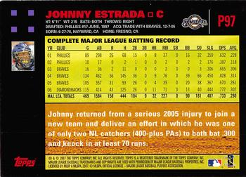 2007 Topps Pepsi #P97 Johnny Estrada Back