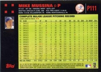 2007 Topps Pepsi #P111 Mike Mussina Back