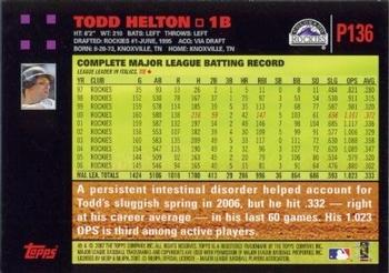 2007 Topps Pepsi #P136 Todd Helton Back
