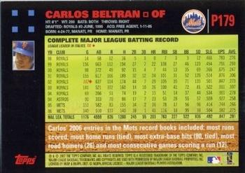 2007 Topps Pepsi #P179 Carlos Beltran Back