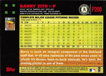 2007 Topps Pepsi #P200 Barry Zito Back