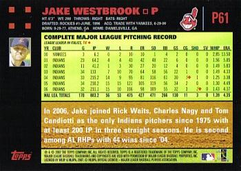 2007 Topps Pepsi #P61 Jake Westbrook Back