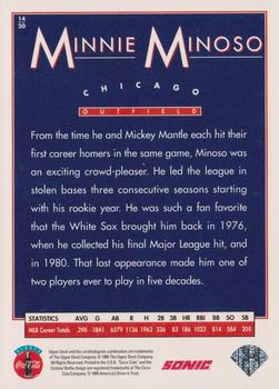 1995 Upper Deck Sonic Heroes of Baseball #14 Minnie Minoso Back