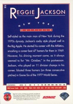 1995 Upper Deck Sonic Heroes of Baseball #10 Reggie Jackson Back