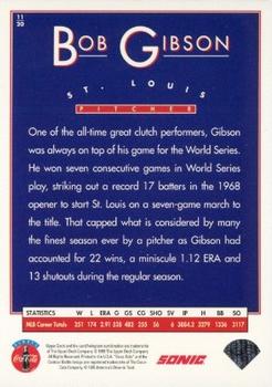 1995 Upper Deck Sonic Heroes of Baseball #11 Bob Gibson Back