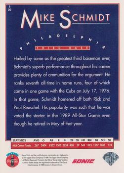 1995 Upper Deck Sonic Heroes of Baseball #5 Mike Schmidt Back