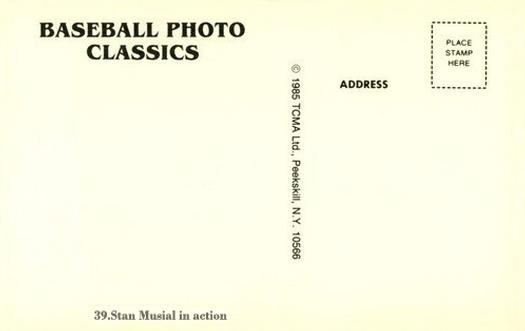 1985 TCMA Photo Classics #39 Stan Musial Back