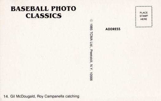 1985 TCMA Photo Classics #14 Gil McDougald / Roy Campanella Back
