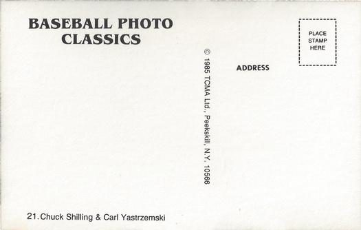 1985 TCMA Photo Classics #21 Chuck Schilling / Carl Yastrzemski Back