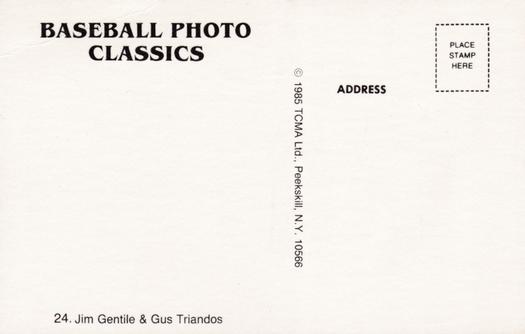 1985 TCMA Photo Classics #24 Jim Gentile / Gus Triandos Back