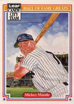 1987 Leaf Candy City Team Hall of Fame Greats #H1 Mickey Mantle Front