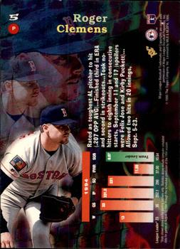 1995 Stadium Club - Virtual Reality Members Only #5 Roger Clemens Back